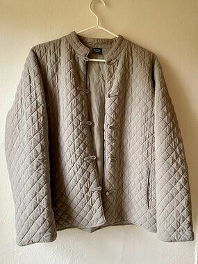 Eileen Fisher 100% Silk Quilted Jacket, Sz L